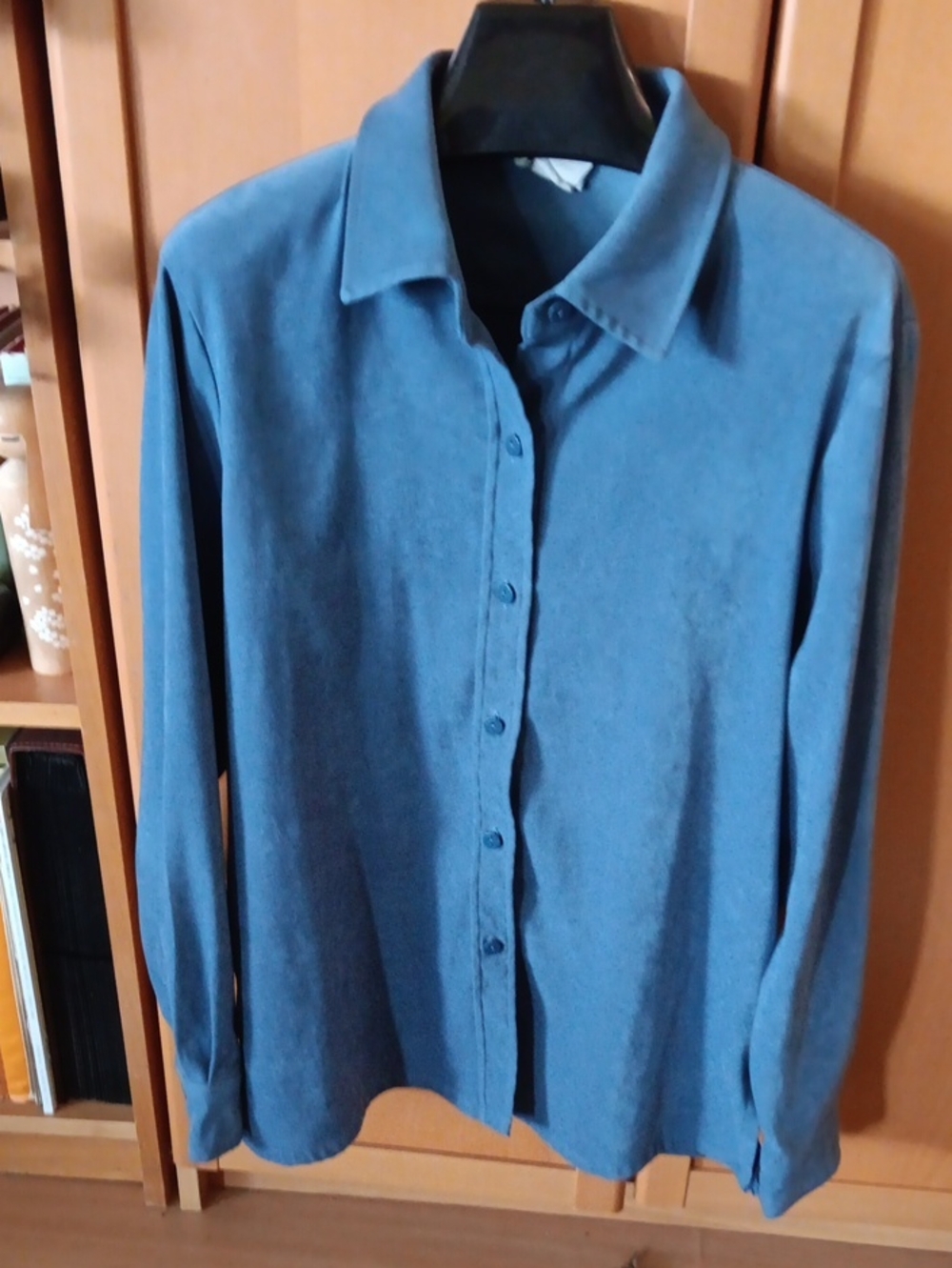 Allison Taylor Womens Long-Sleeve Button-Down Shirt — Blue